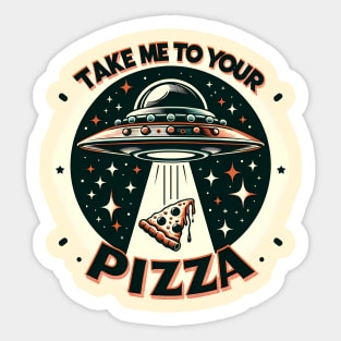 Funny Pizza Ufo, Pizza Lover Sticker